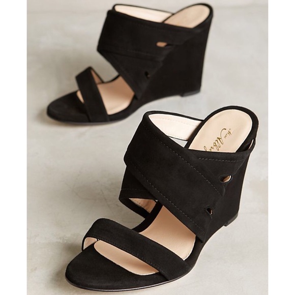 Anthropologie Shoes - Anthro • Miss Albright Escuro Black Suede Wedges